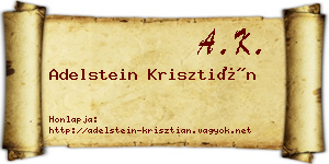 Adelstein Krisztián névjegykártya